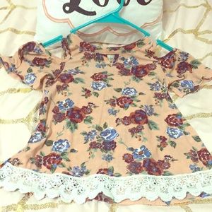 Off the shoulder floral shirt